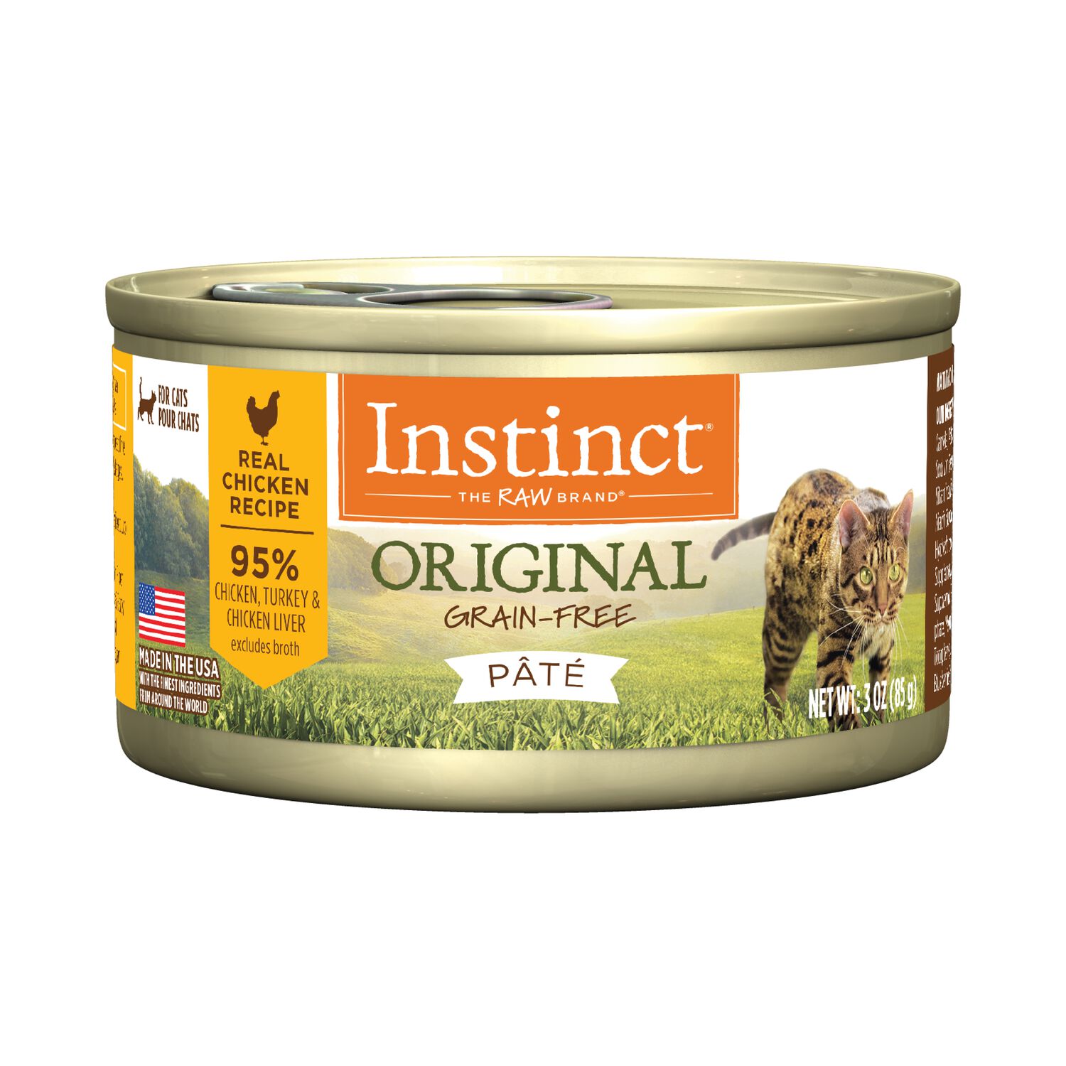 Instinct Original Grain-Free Pate Wet Cat Food,  Chicken Recipe, 3-Oz Can Pack Of 24