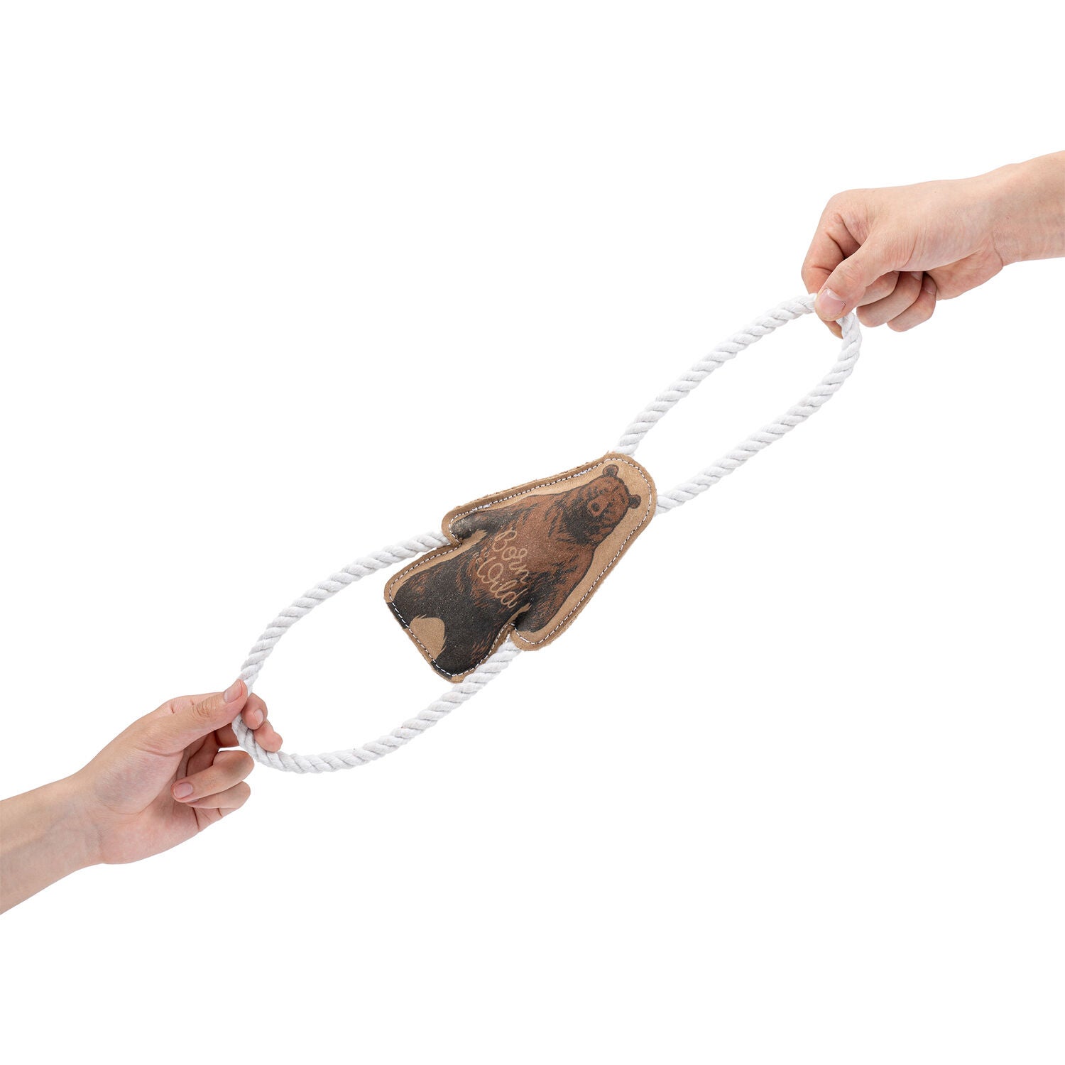 Territory Natural Leather Durable Grizzly Bear Dog Tug Toy