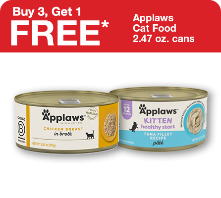 Buy 3 Get 1 FREE Applaws Cat Food 2.47 oz. cans