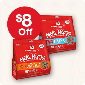 $8 Off Stella & Chewy's Freeze-Dried Meal Mixers Dog Food | 18 oz. bags