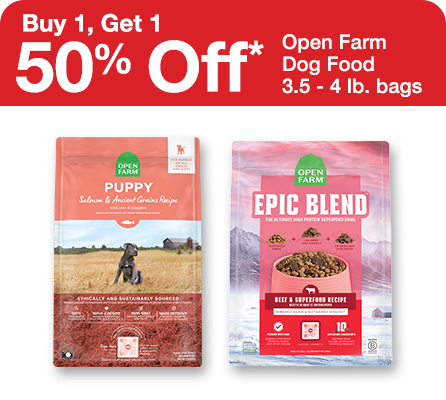 Buy 1 Get 1 50% off open farm dog food 3.5-4lb bag