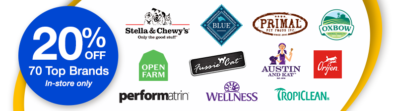 up to 20% off 70+ brands with logos