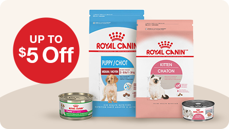 Up to $5 Off select Royal Canin Puppy & Kitten formulas