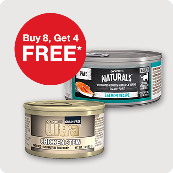 Buy 8, Get 4 FREE Performatrin Cat Food  cans