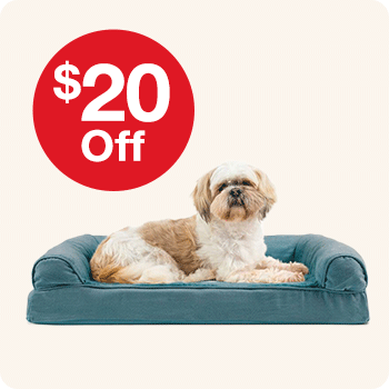 $20 Off Furhaven Plush Faux Fur & Suede Orthopedic Sofa Dog Bed 