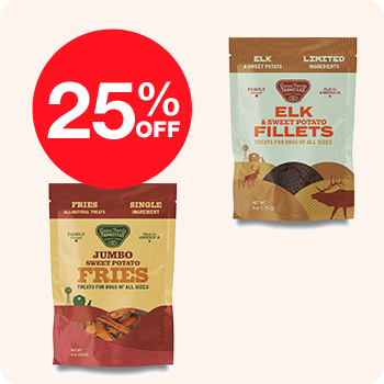 Two bags filled with meat and vegetables, featuring a label that reads "25% off."