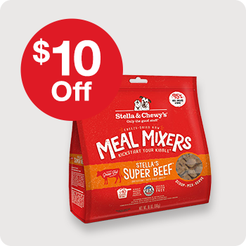 $10 Off Stella & Chewy's Freeze-Dried Raw Meal Mixers Dog Food  18 - 35 oz. bags