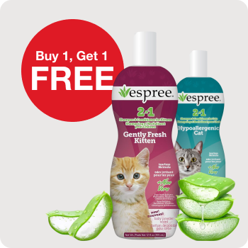 Buy 1 Get 1 FREE Espree Shampoo, Spray or Wipes for Dogs & Cats 