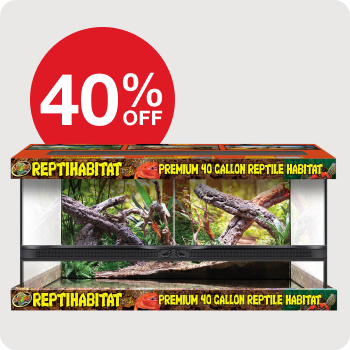 40% Off Zoo Med Front Opening Terrarium 25 & 40 Gal.