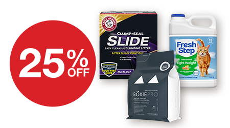 25% Off three bags of cat litter