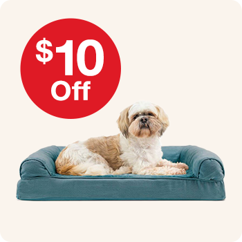 $10 Off Furhaven Plush Faux Fur & Suede Orthopedic Sofa Dog Bed