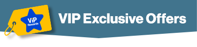 VIP Exclusive Offers with VIP lockup star on teal background