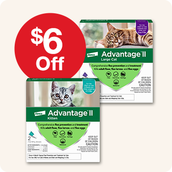 $6 Off Advantage II Flea Treatment for Cats & Kittens 2pk