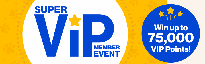 "Super VIP Member Event" lockup "Win up to 75,000 VIP points!" in blue circle