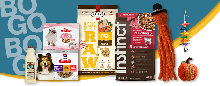 "BOGOs" dog treat bags, chews, and toys