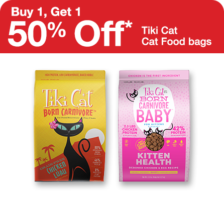 Buy 1, Get 1 50% Off Tiki Cat Cat Food bags