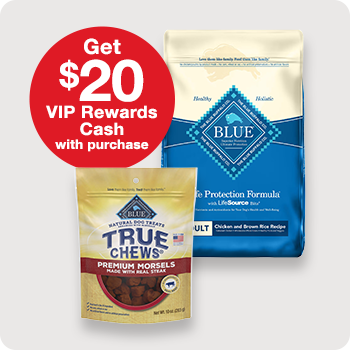 Get $20 in VIP Rewards with Minimum Purchase of $100 of Blue Buffalo 