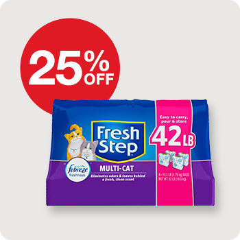 25% Off Value Size Fresh Step Multicat Litter with Febreeze 38 & 42 lb.