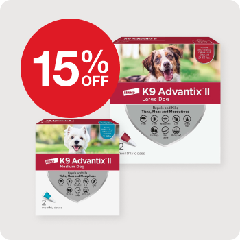 15% Off K9 Advantix Flea & Tick Treatment 2 & 4 pk.