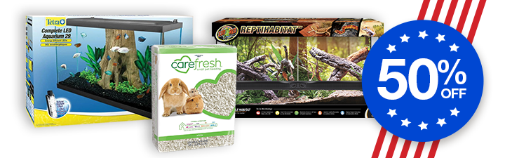 50% off with fish Terta aquarium, carefresh bedding, and retile habitat
