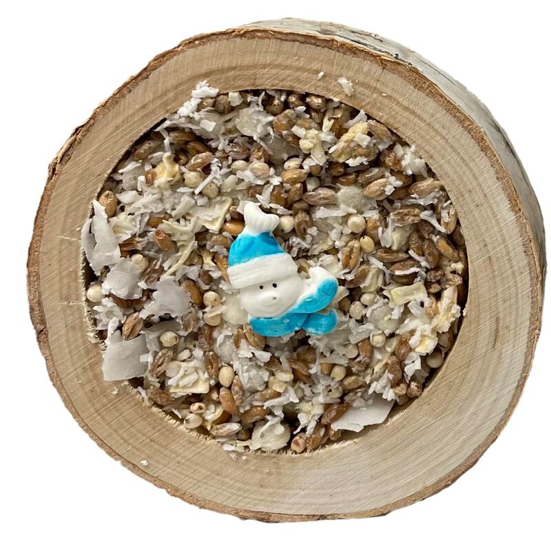 Christmas Birch Bowl With Snowman And Snow Flakes Small Animal Treat
