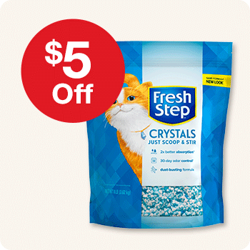$5 Off Fresh Step Crystal Litter 8lb