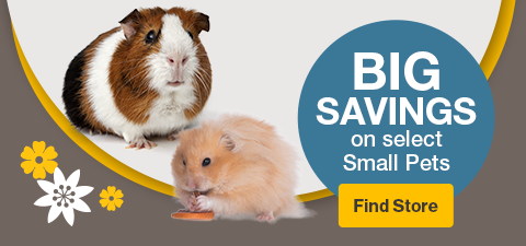 Big savings on select small pets, find a store