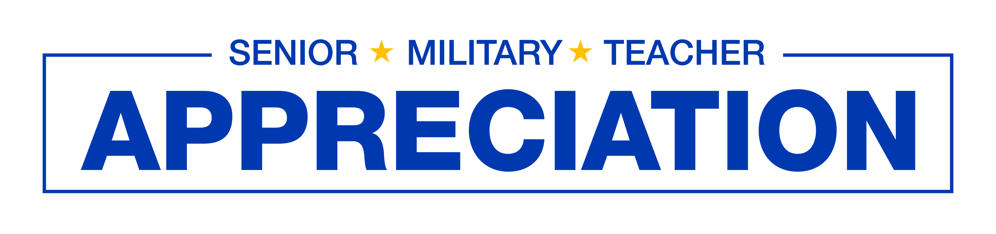 Senior Military Teacher Appreciation Day lockup in blue