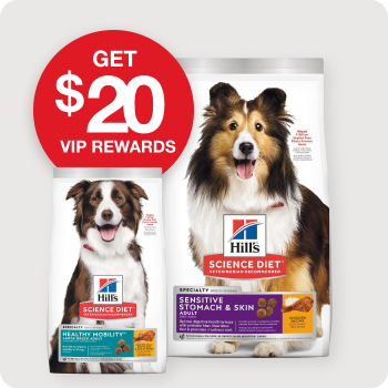 Get $20 in VIP Rewards Cash with the Purchase of any Hill's Science Diet Specialty Dog Food  24 - 30 lb. bags