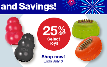 with savings! "25% off select toys. Shop now ends July 8"