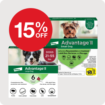 15% Off Advantage II Flea Treatment for 2 & 4 pk.