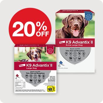 20% Off K9 Advantix Flea & Tick Treatment for Dogs 4 & 6 Pk.