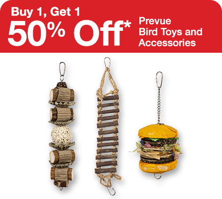 Buy 1, Get 1 50% Off Prevue Bird Toys and Accessories
