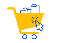 shopping cart yellow icon