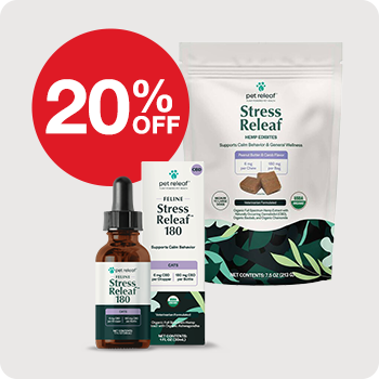 20% Off Pet Releaf CBD Stress Releaf Chews and Oils 