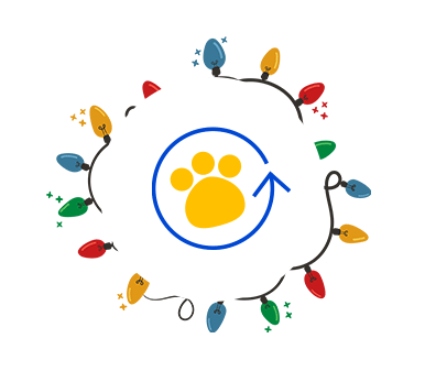 yellow paw in circle with arrow icon