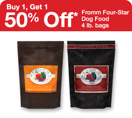 Buy 1, Get 1 50% Off Fromm Four-Star Dog Food  4 lb. bags