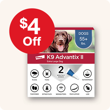 $4 Off K9 Advantix II Flea & Tick Treatment 2 Pk