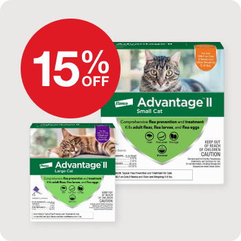 15% Off Advantage II Flea Treatment for Cats 2 & 4 pk.