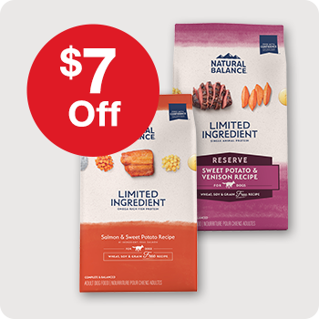 $7 Off Natural Balance Dog Food 22 - 26 lb. bags