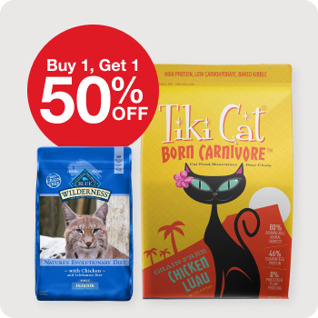 BOGO50 Select Kibble brands (Tiki Cat, Open Farm, Blue Buffalo, Fromm, Wellness, Orijen, Acana, Applaws, Natural Balance)