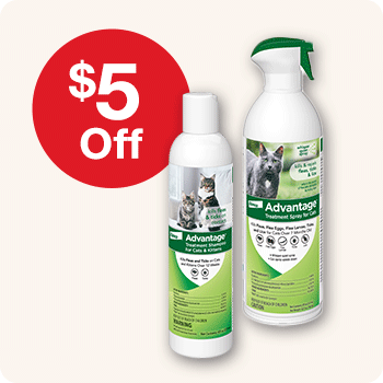 $5 Off Advantage Flea Shampoos & Sprays 8 oz