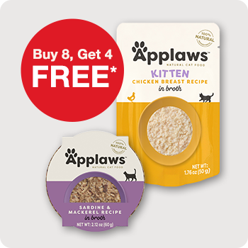 Buy 8, Get 4 FREE Applaws Cat Food  2.12 - 5.5 oz. cans, cups and pouches