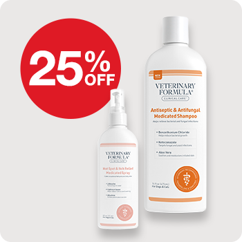 25% Off Veterinary Formula Shampoos, Sprays and Ear Care