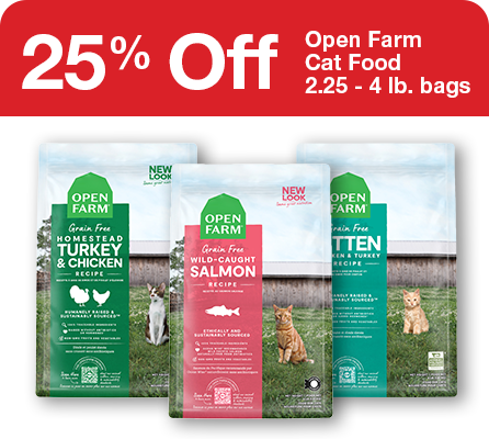 25% Off Open Farm Cat Food 2.25 - 4 lb. bags