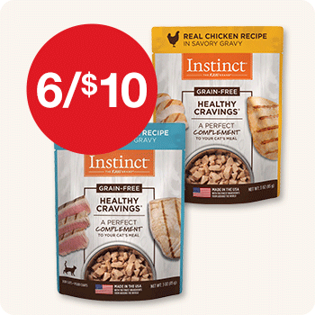 6/$10 Instinct Healthy Cravings Cat Food 3 oz. pouches