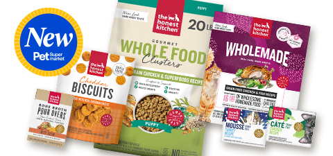 The Honest Kitchen bags of dog and cat food and treats