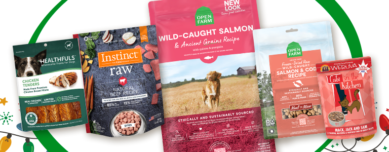 Collection of food brands and treat bags