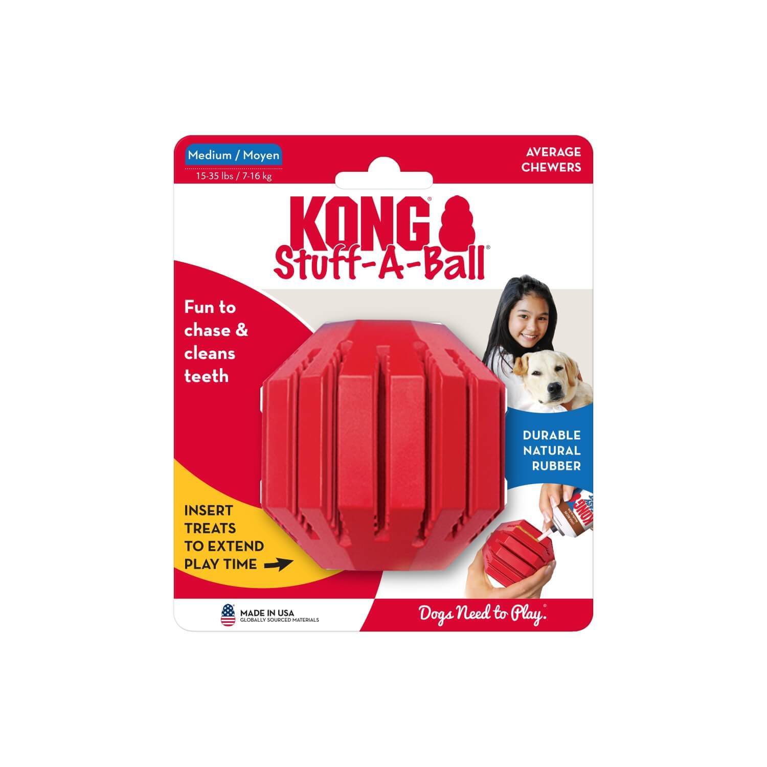Kong Stuff-A-Ball Interactive Treat Dispensing Dog Chew Toy, Medium