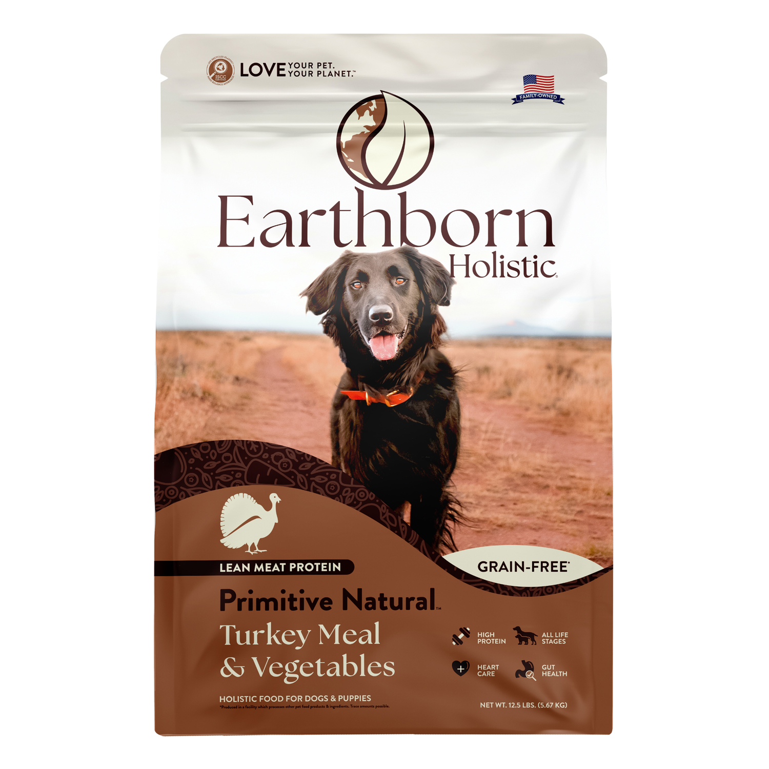 Earthborn Holistic Primitive Natural Grain-Free Dry Dog Food Turkey Meal & Vegetables 12.5-Lb Bag